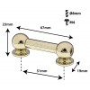 TL13D51-BR - Tube Lug Brass - 51mm - Double Ended (x1)