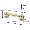 TL13D70-BR - Tube Lug Brass - 70mm - Double Ended (x1)