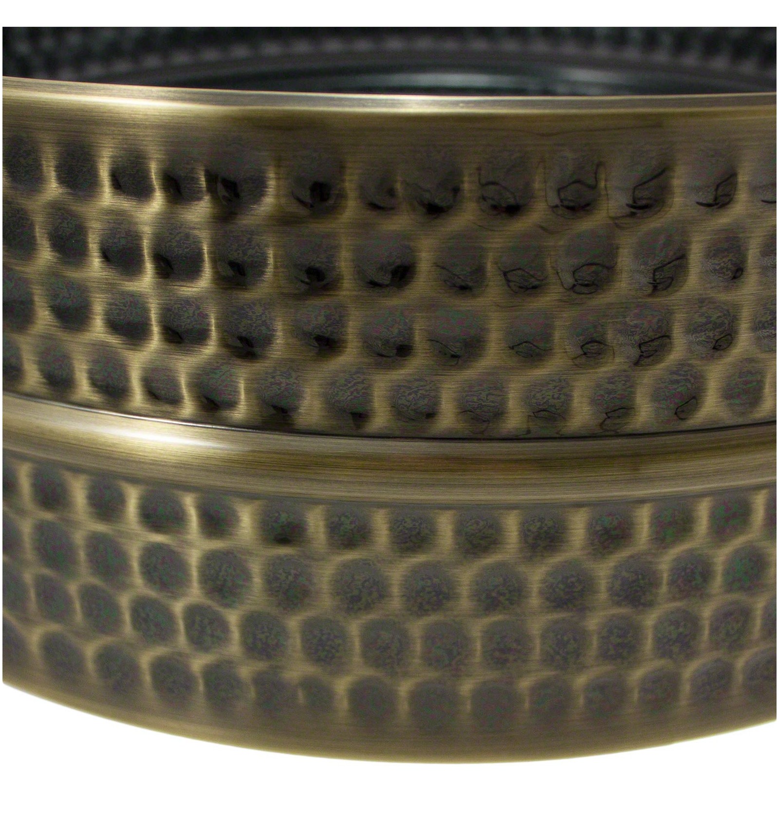 SBHB14065 - 14 x 6.5 Black Plated Hammered Brass Beaded Shell - Snare Drum